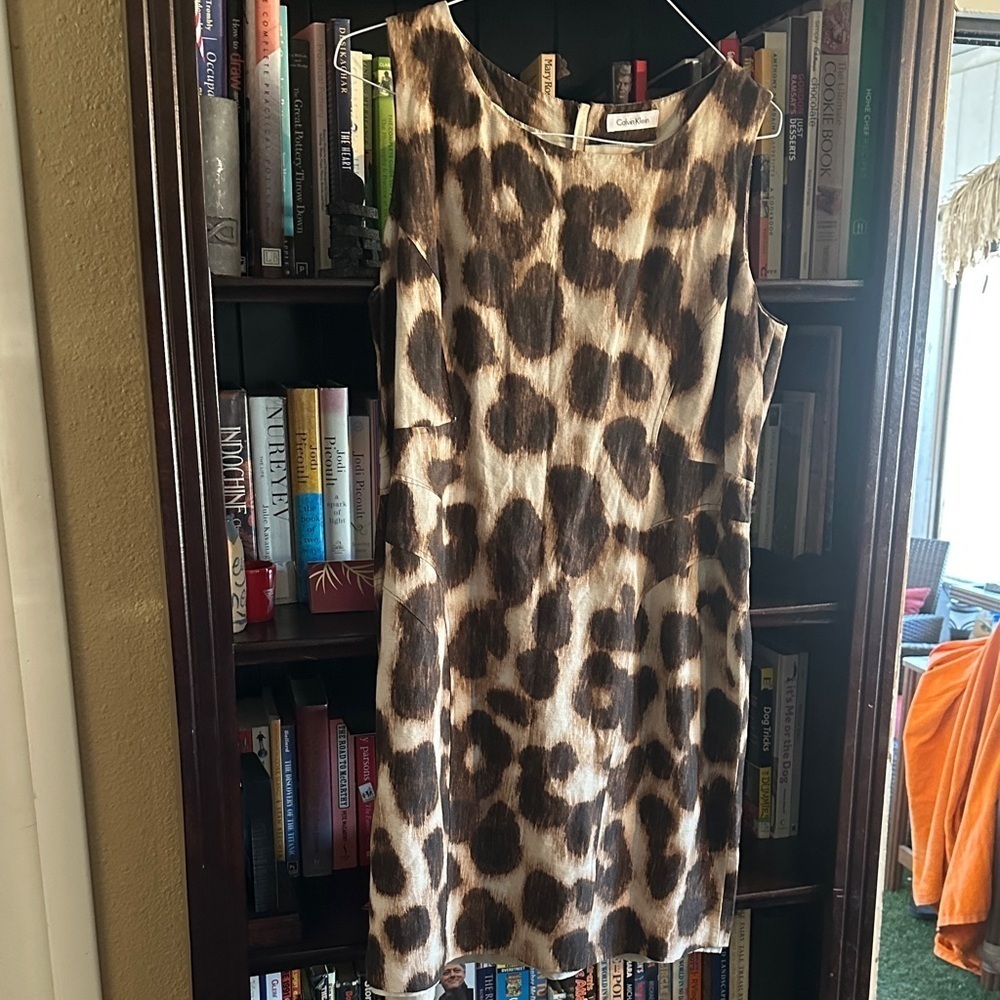 Calvin Klein animal print shift dress large